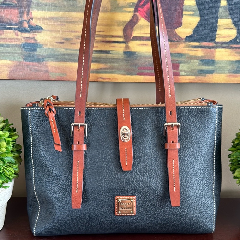 🦆DOONEY & BOURKE🦆 MILLER SHOPPER 🖤BLACK🖤 LEATHER SHOULDER BAG 🌟LIKE NEW🌟